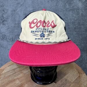 Coors Banquet Beer Rodeo Retro Blue Era Snapback Hat Cap Brew
